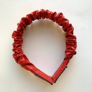 Handmade Red Leather Headband